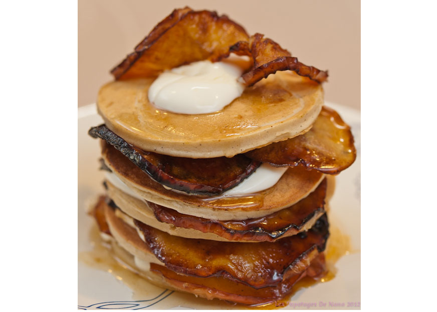 Les Papotages de Nana - Pancakes vanille pommes roties au camarel